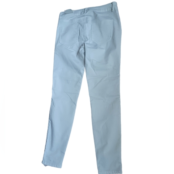 Zara Womens Midrise White Skinny Jeans Textured With Zippers Pockets Size 4 - Picture 8 of 10